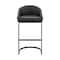 Armen Living Atherik Bar Stool in Black Metal with Black Faux Leather 840254335837 - alternate 2